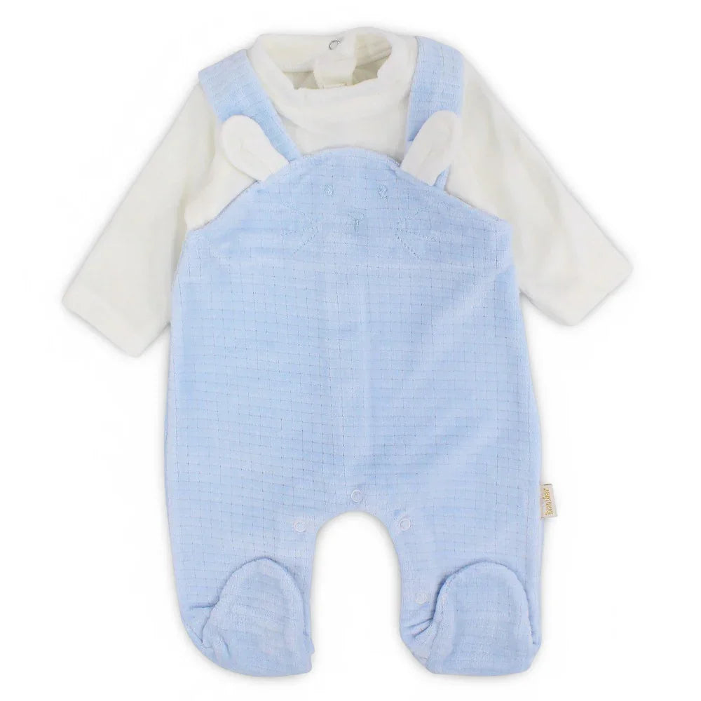 Baby Boys Velvet Baby Footie – Bunny Design