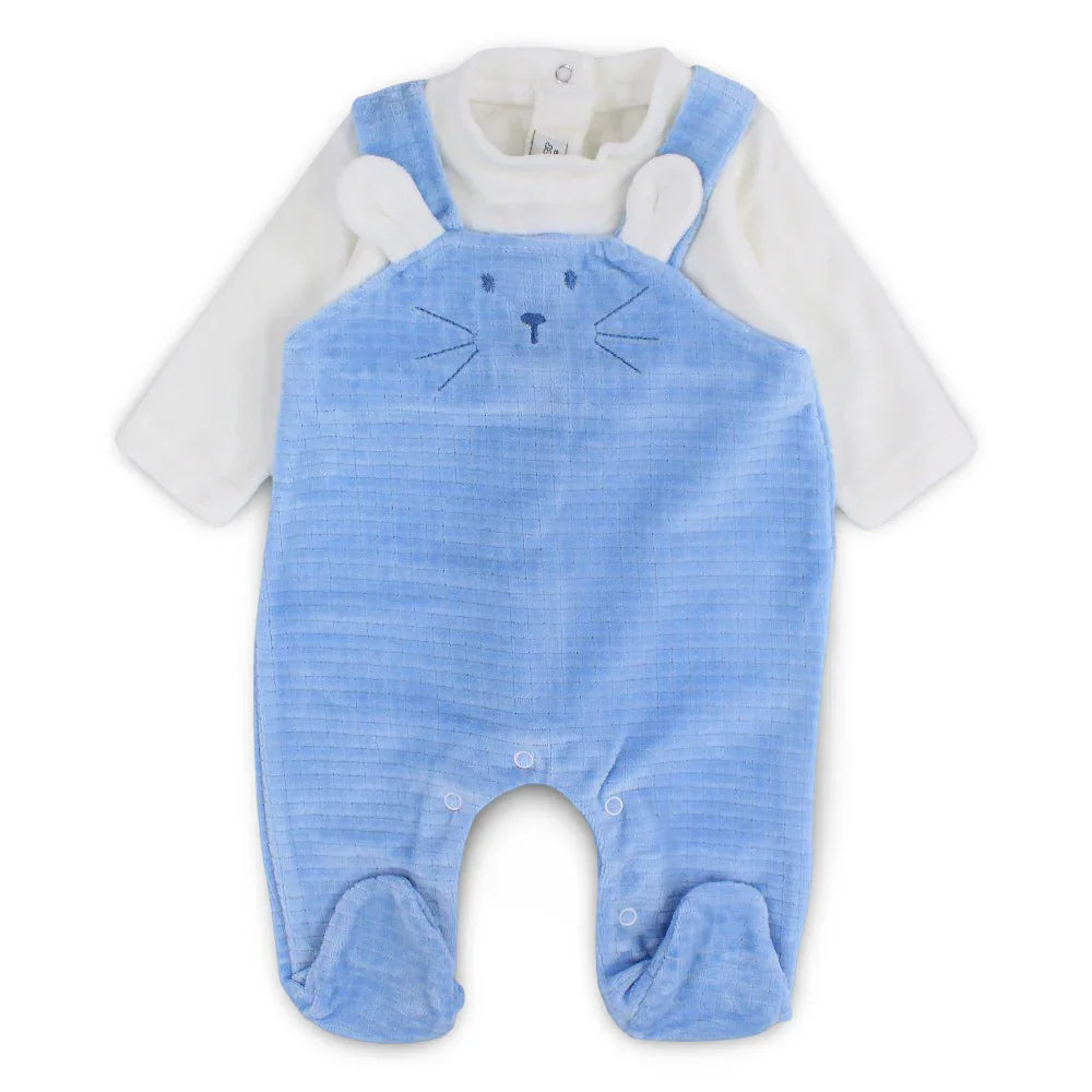 Baby Boys Velvet Baby Footie – Bunny Design
