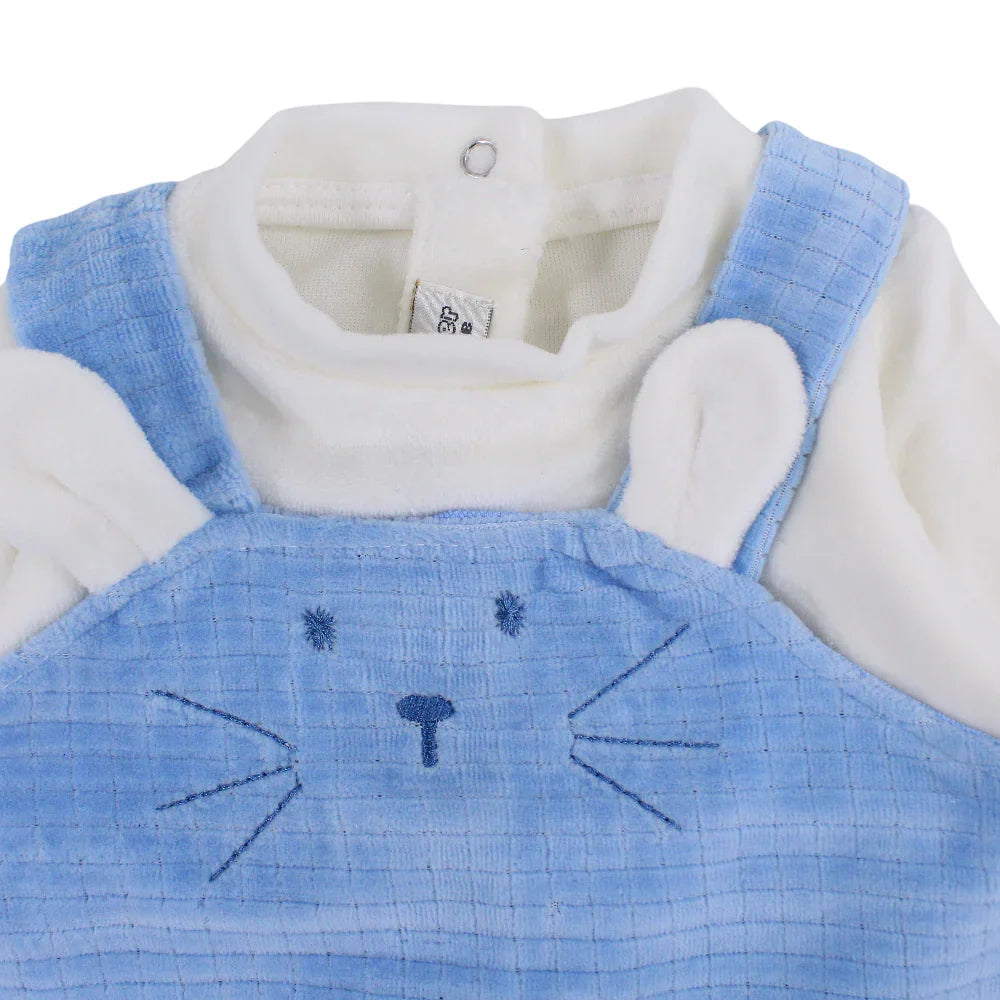 Baby Boys Velvet Baby Footie – Bunny Design
