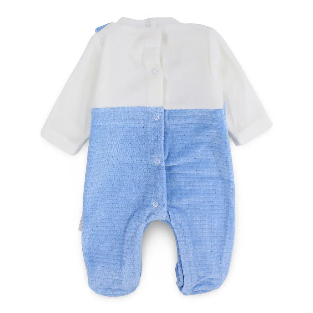 Baby Boys Velvet Baby Footie – Bunny Design