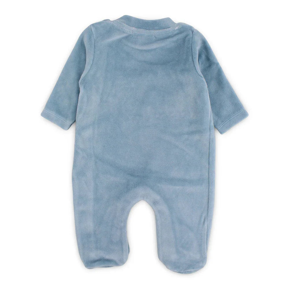Baby Boys Velvet Baby Footie – Cute Train & Tree Design