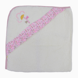 Baby Girls Cotton Hooded Towel – Flower Embroidery