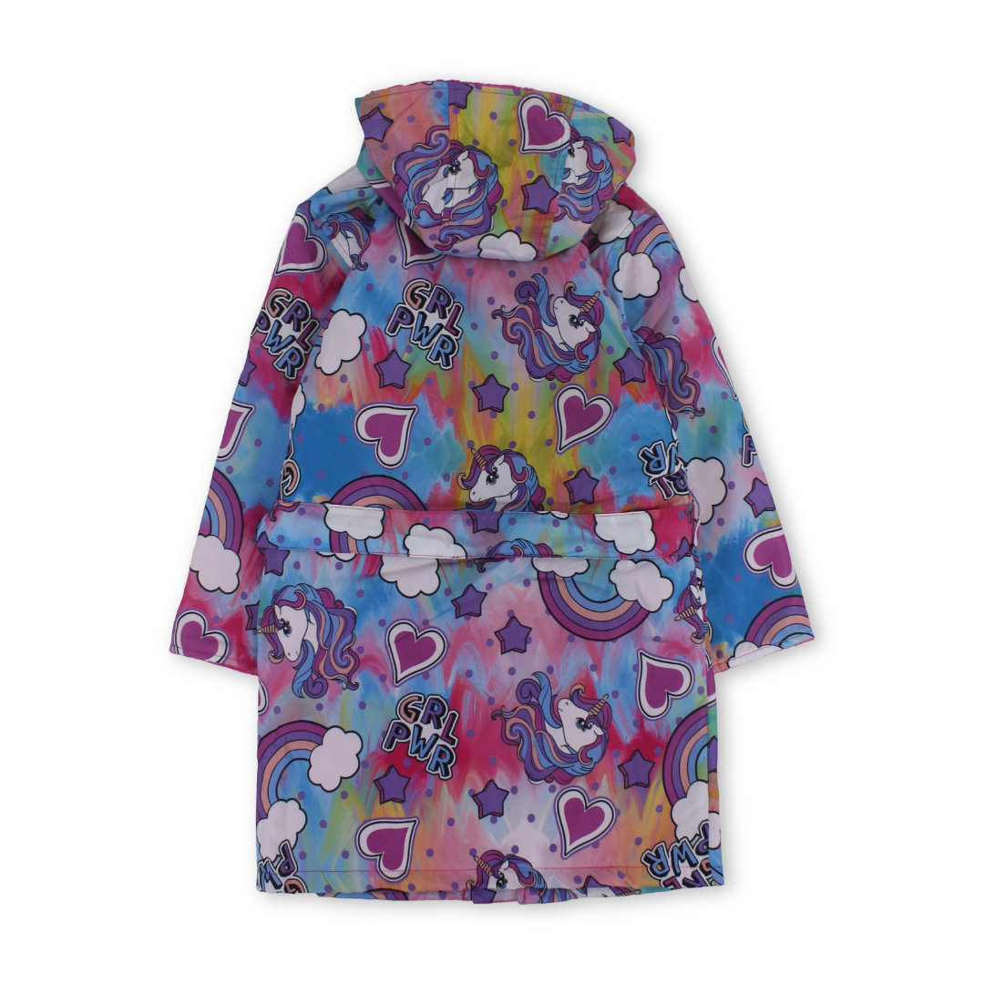 Girls Waterproof Swim Robe – Multicolor with Unicorn Print