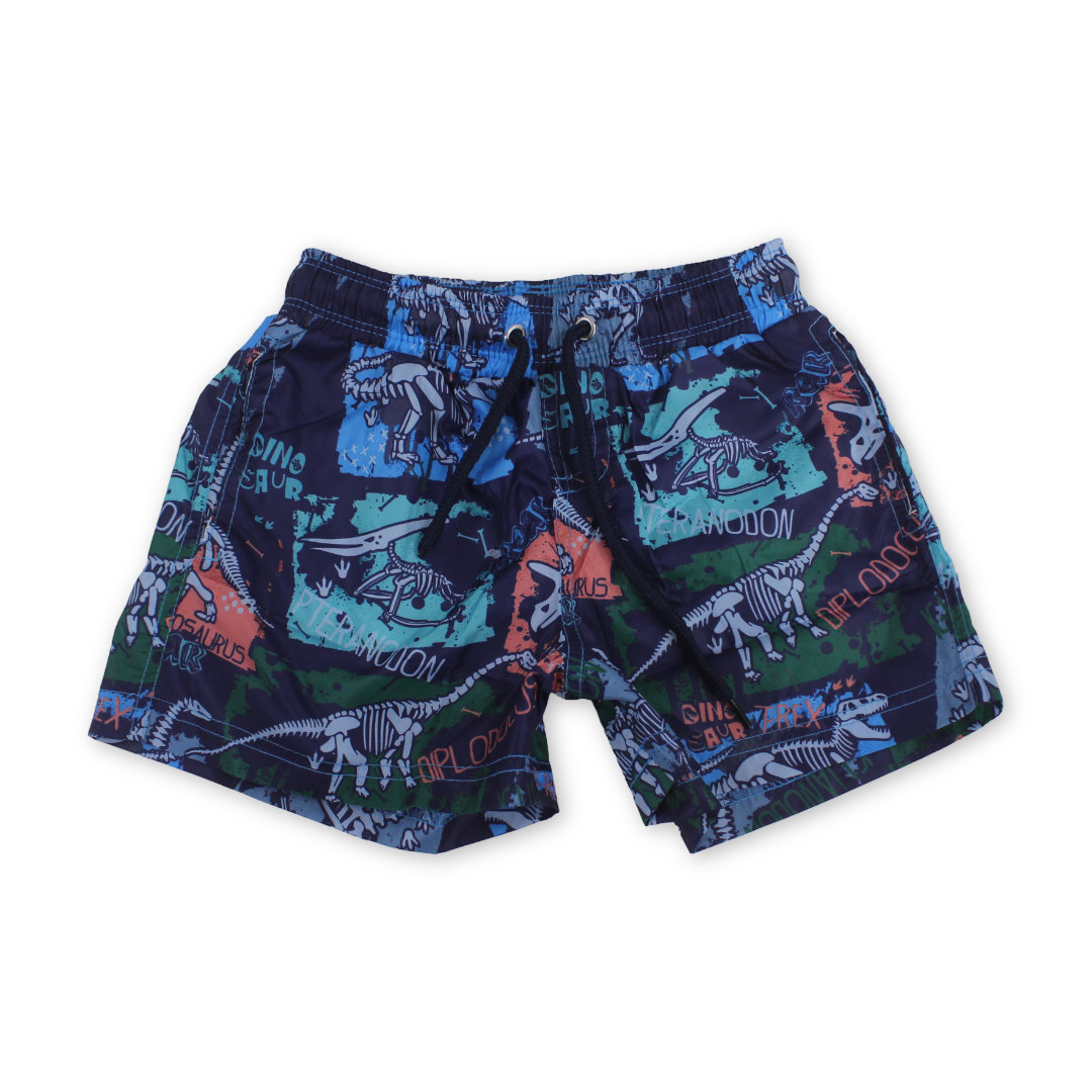 Baby Boys Swim Trunks – Navy with Dino Print - Clothing - I.Wear
