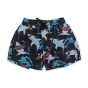 Baby Boys Swim Trunks – Black with Sharks Print