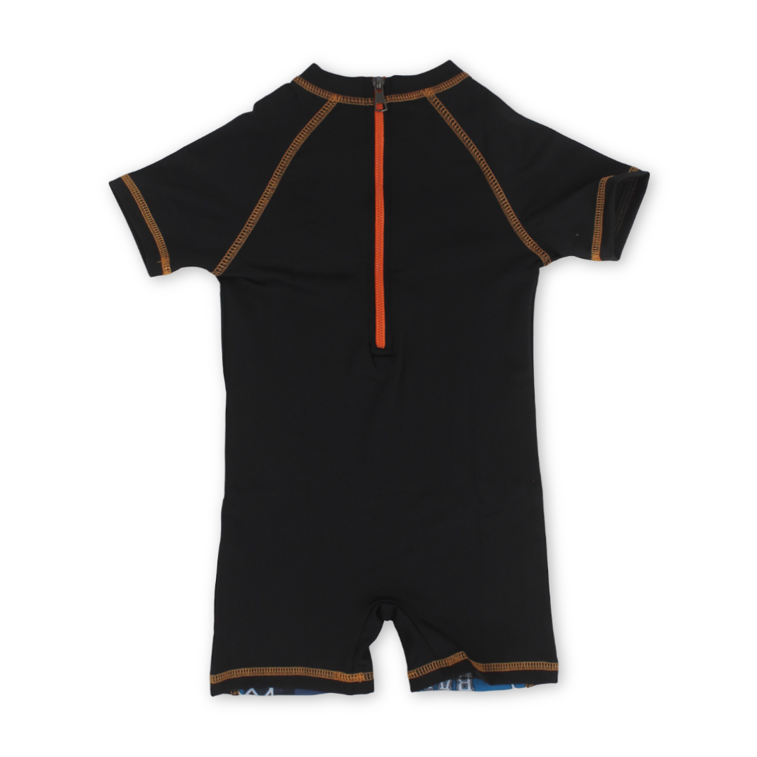 Baby Boys Sunsuit One-Piece – Navy with Basket Ball  Print