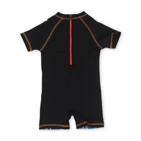 Baby Boys Sunsuit One-Piece – Navy with Basket Ball  Print