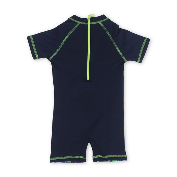 Baby Boys Sunsuit One-Piece – Navy with Mine Craft Print