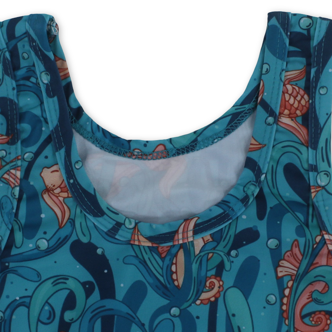 Baby Girls One-Piece Swimsuit – Seahorse Print