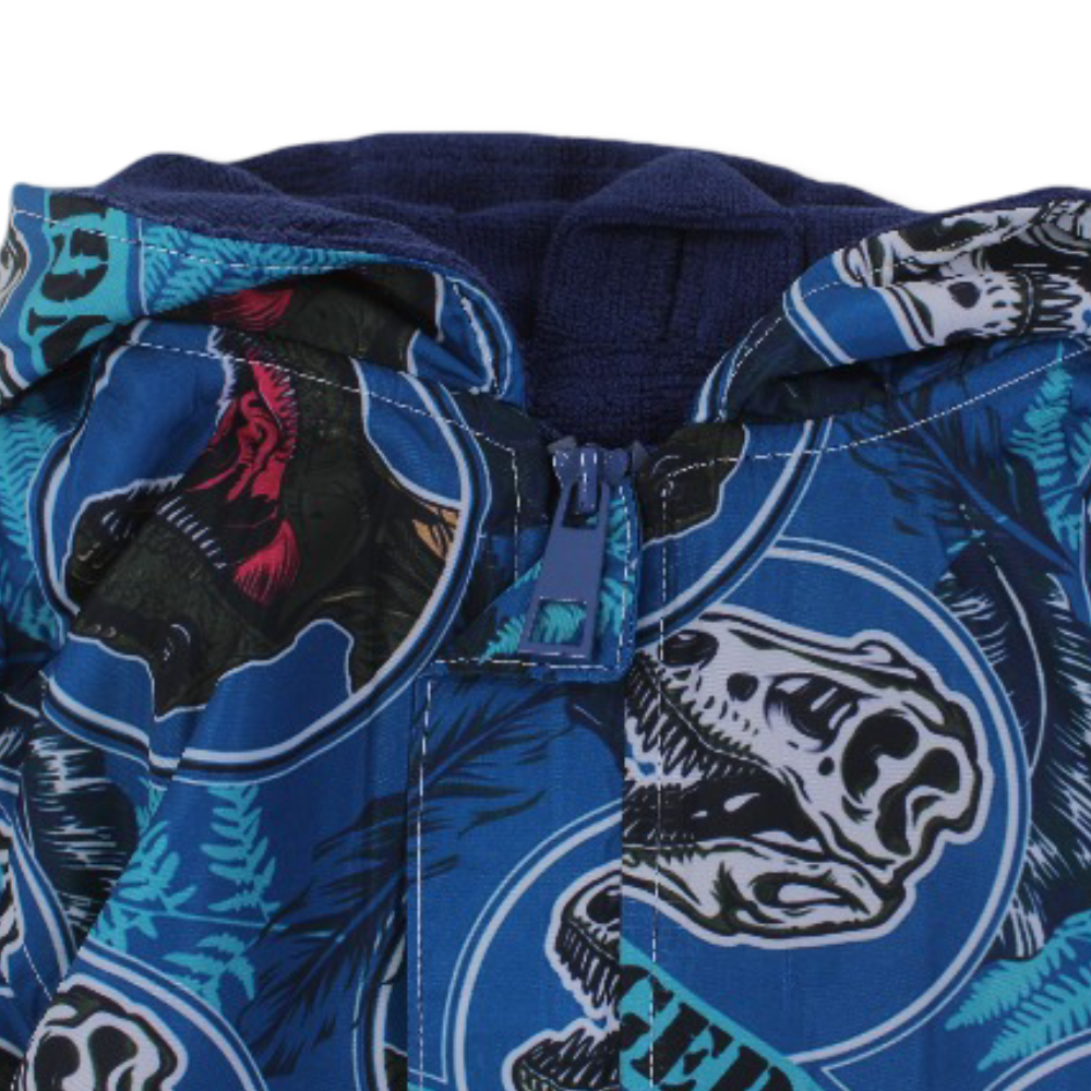 Boys Swim Robe Waterproof – Blue with Danger Dino Design