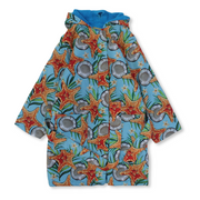 Unisex kids Swim Robe Waterproof – Aqua with Starfish Design
