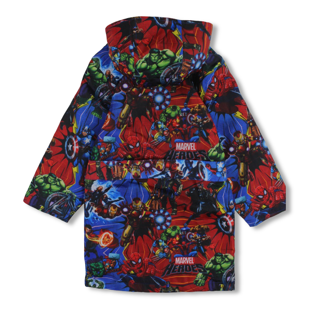 Boys Waterproof Swim Robe – Blue with Avengers Print