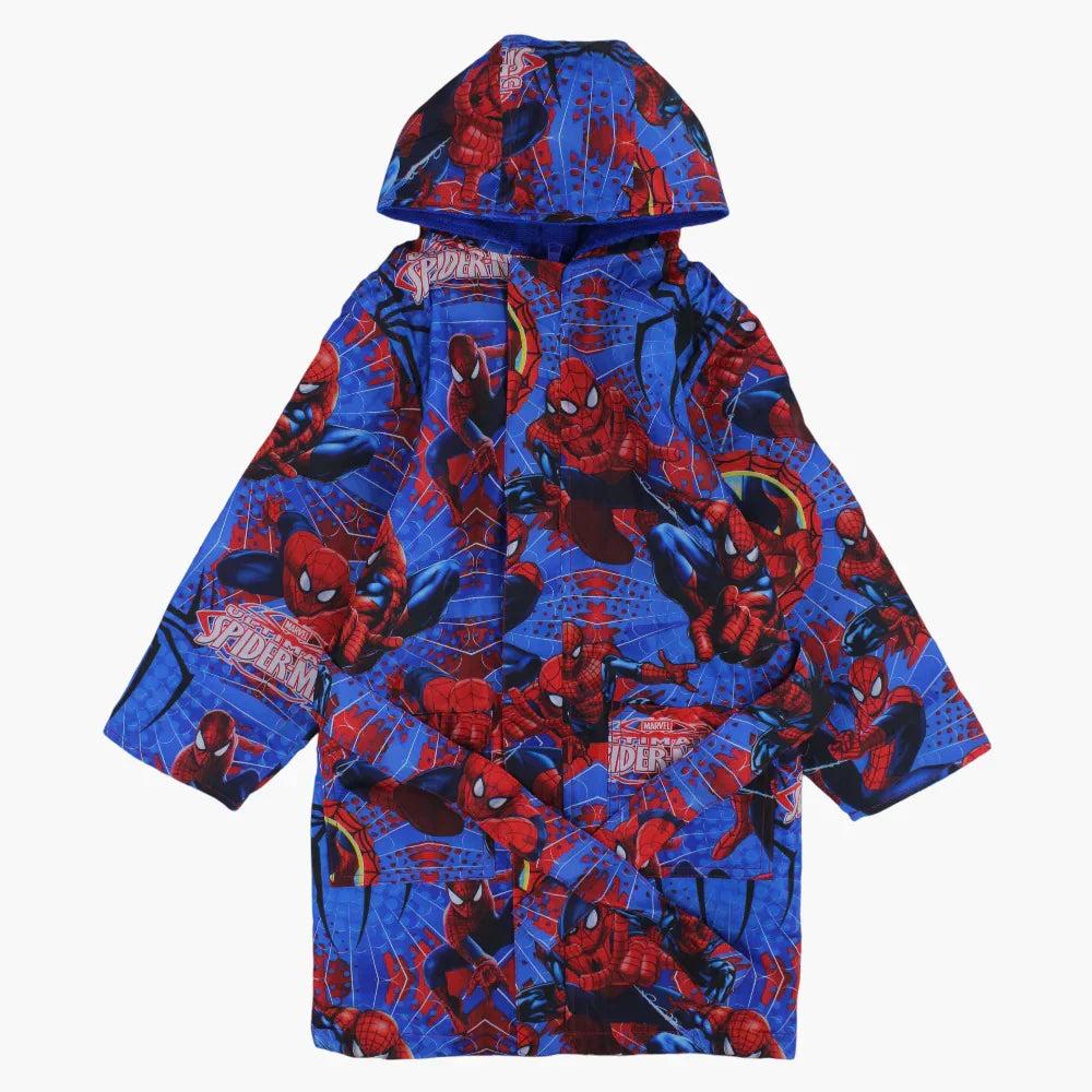 Boys Swim Robe – Blue with Spider-Man Print