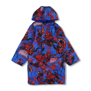 Boys Waterproof Swim Robe – Blue with Spider-Man Print