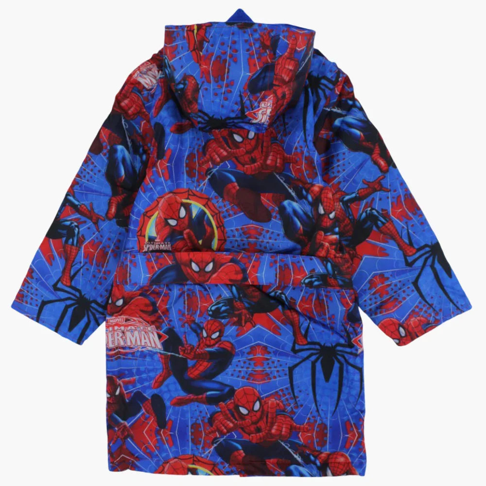 Boys Swim Robe – Blue with Spider-Man Print
