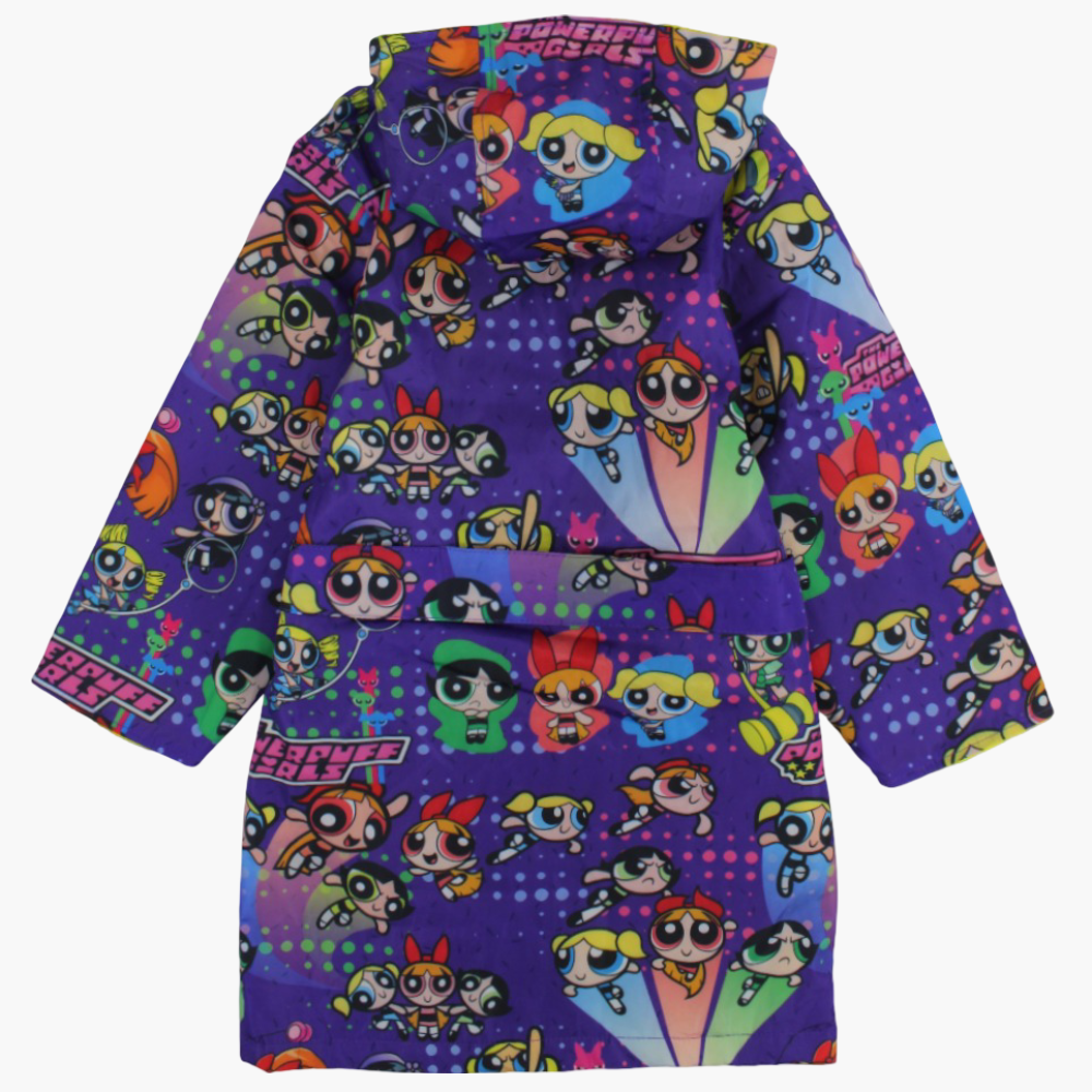 Girls Swim Robe – Purple with the Powerpuff Girls Print