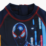Boys Overall Swimsuit - Navy with Spider-Man Print