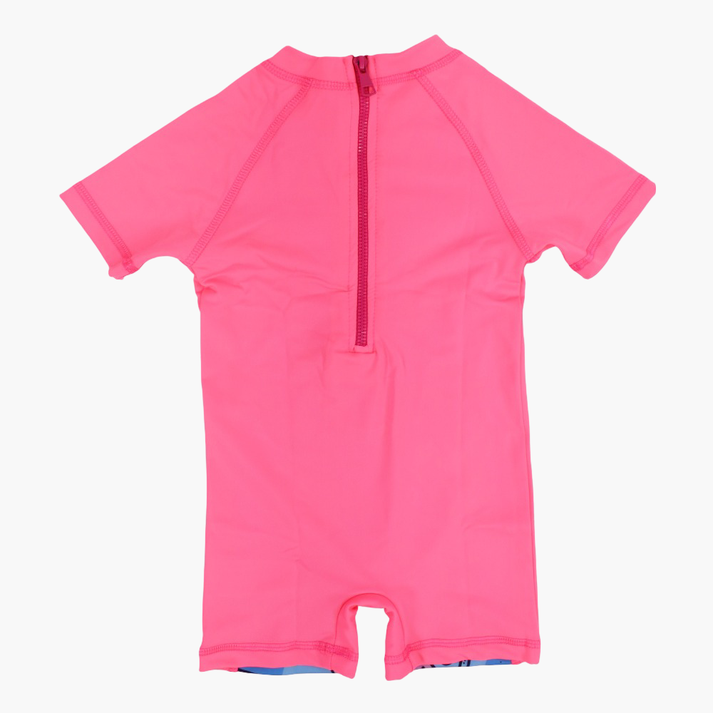 Girls Overall Swimsuit – Pink with Ice Cream Print