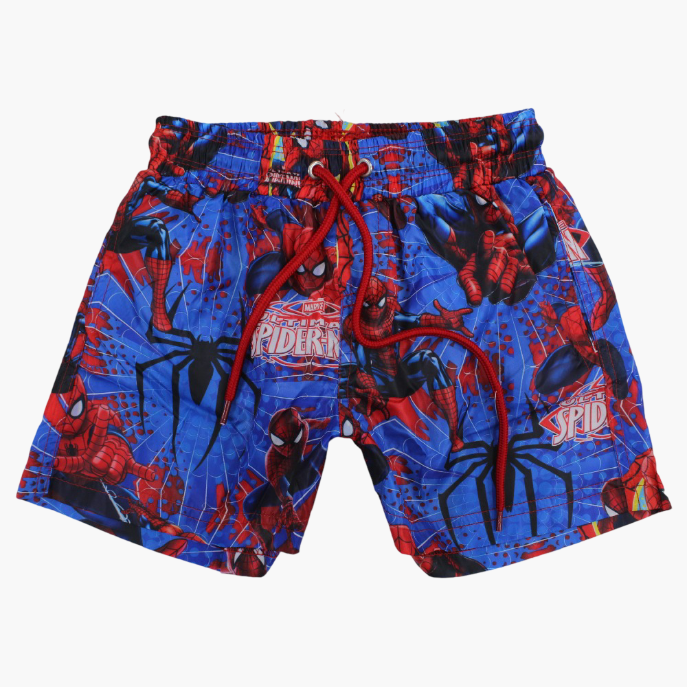 Boys Swim Shorts – Blue with Spider-Man Print