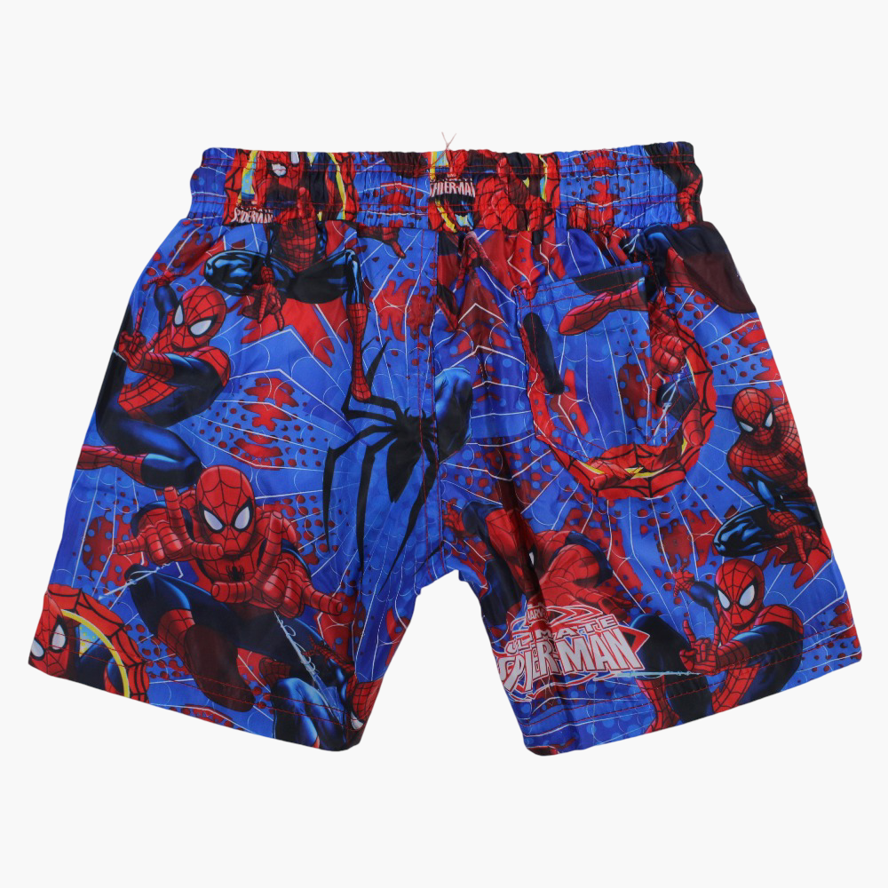 Boys Swim Shorts – Blue with Spider-Man Print