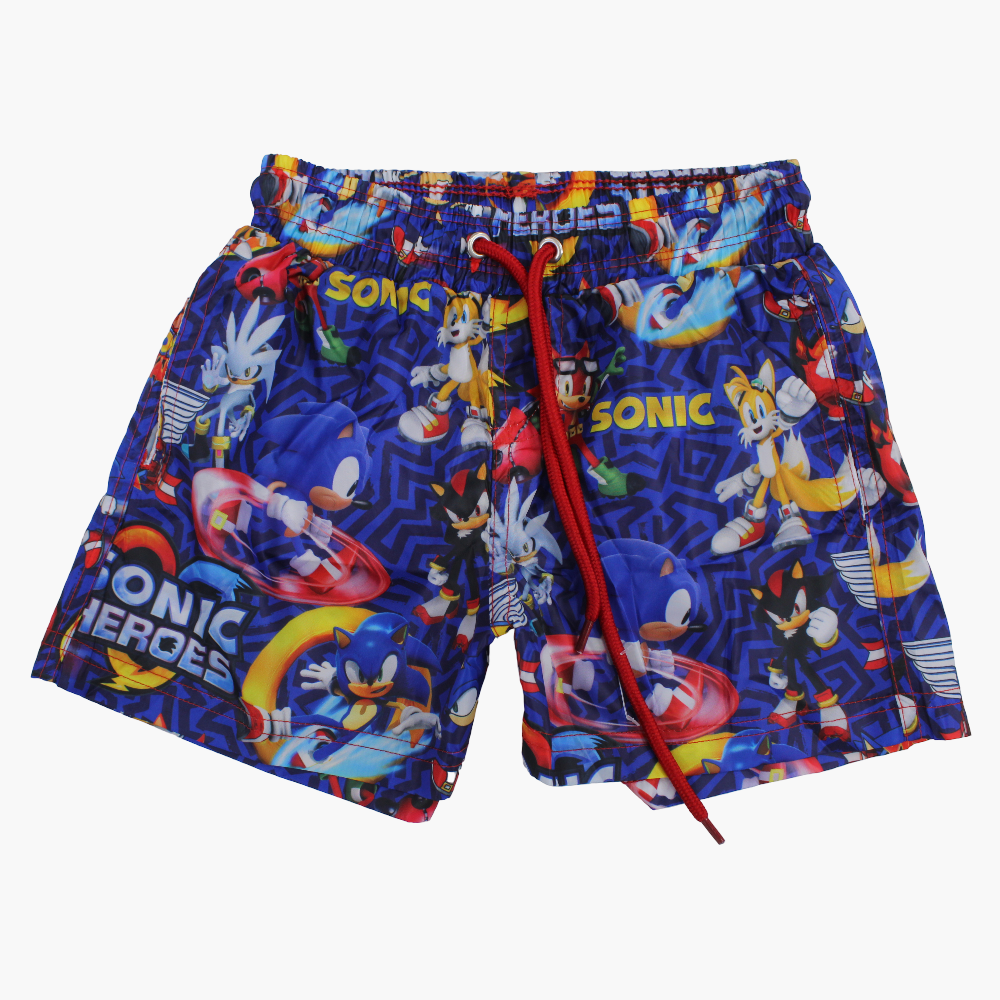 Boys Swim Shorts – Blue with Sonic the Hedgehog Print