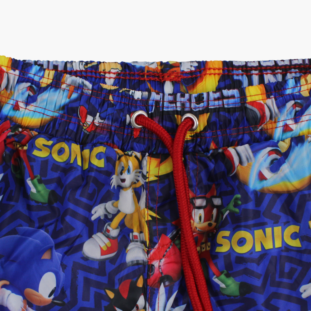 Boys Swim Shorts – Blue with Sonic the Hedgehog Print