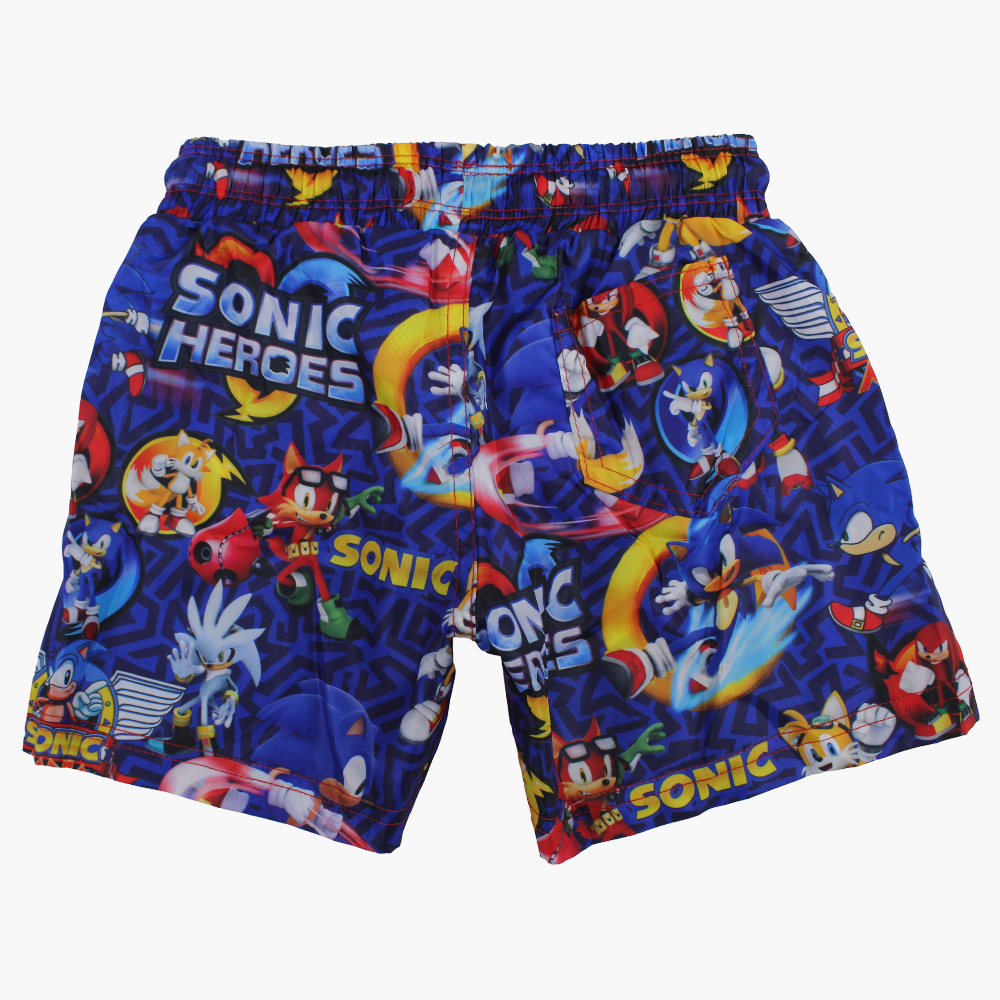 Boys Swim Shorts – Blue with Sonic the Hedgehog Print