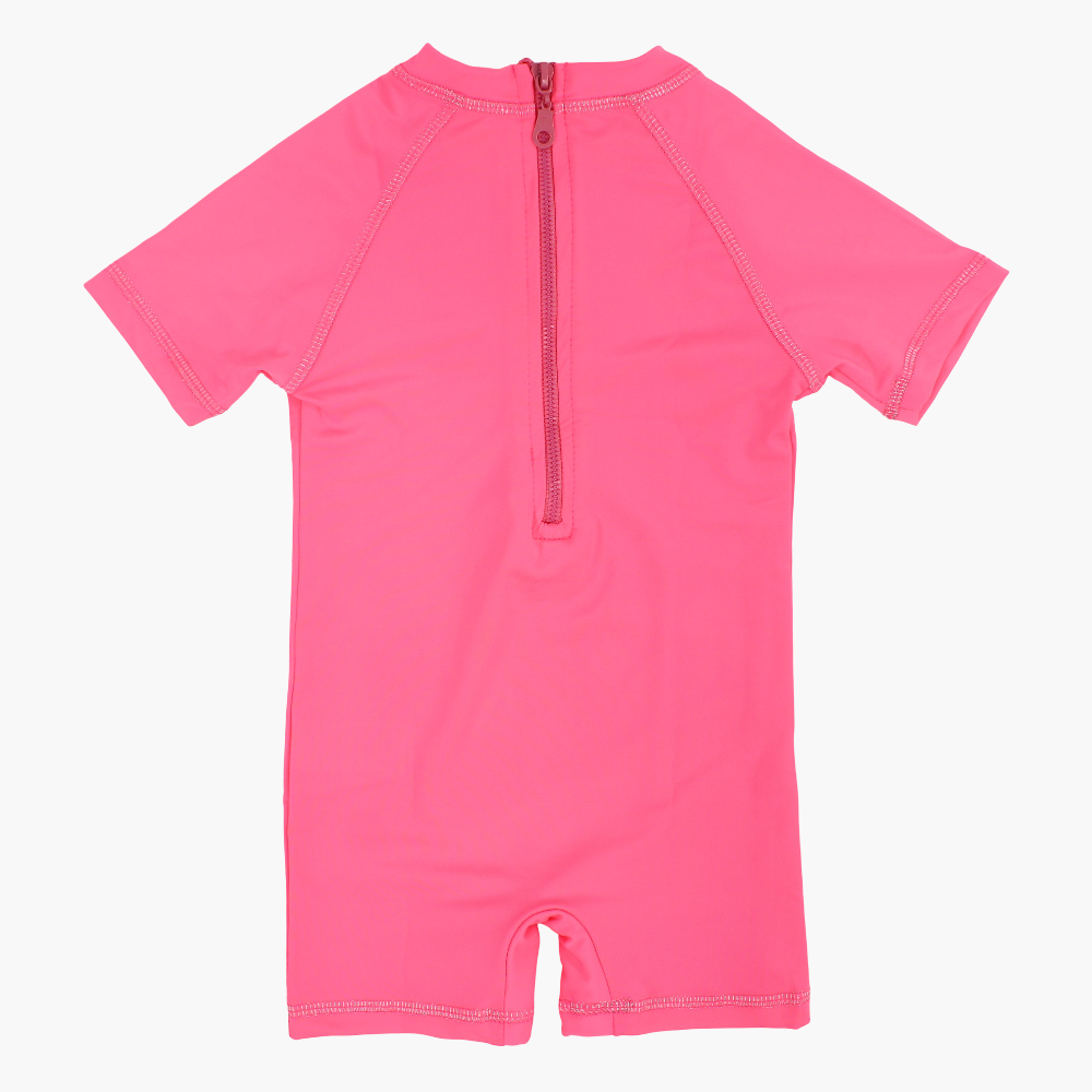 Girls Overall Swimsuit – Pink with Barbie Print