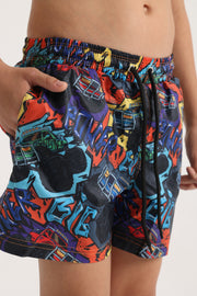Boys Swim Shorts – Monster Truck Print