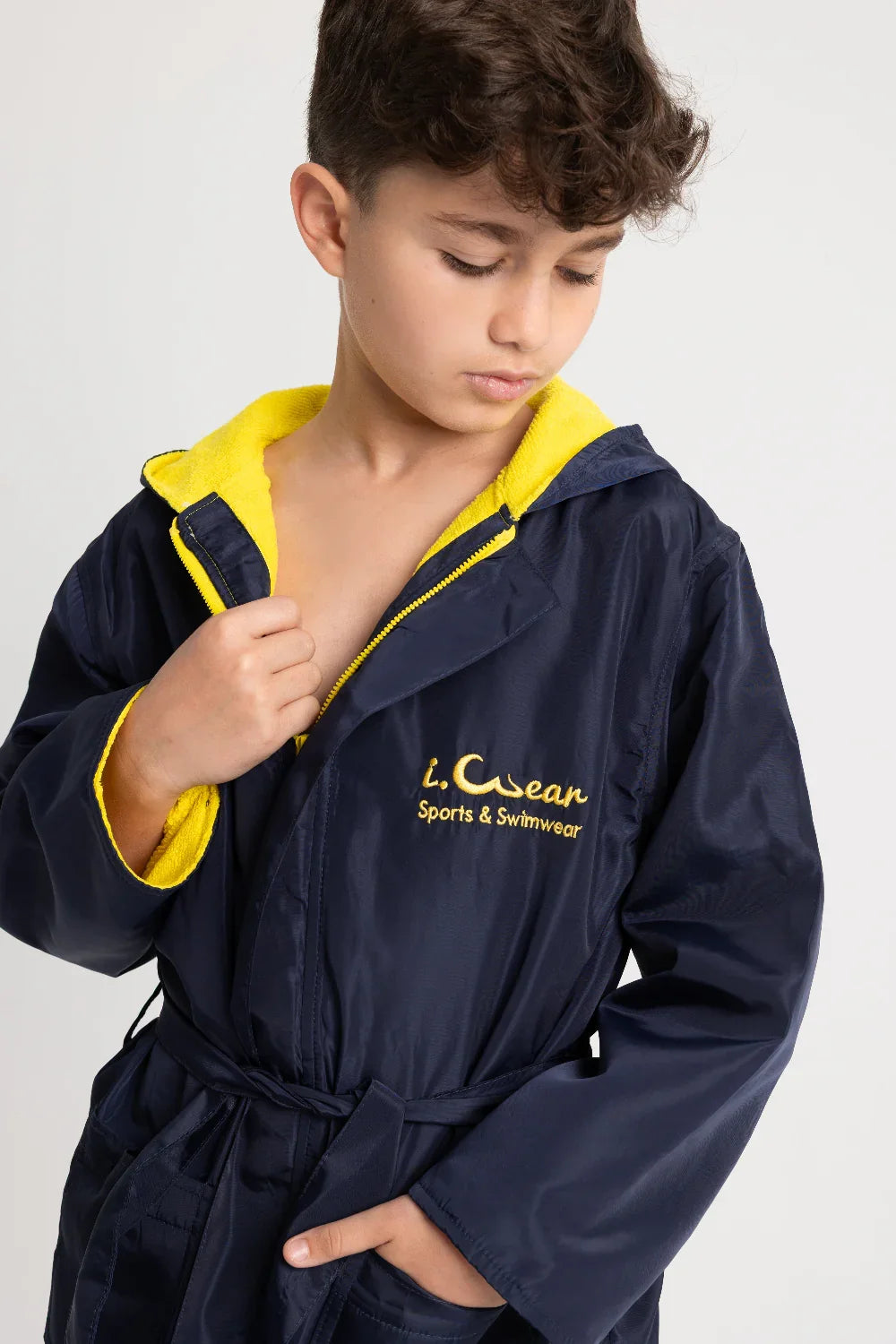 Unisex Kids Waterproof Swim Robe – Navy Blue