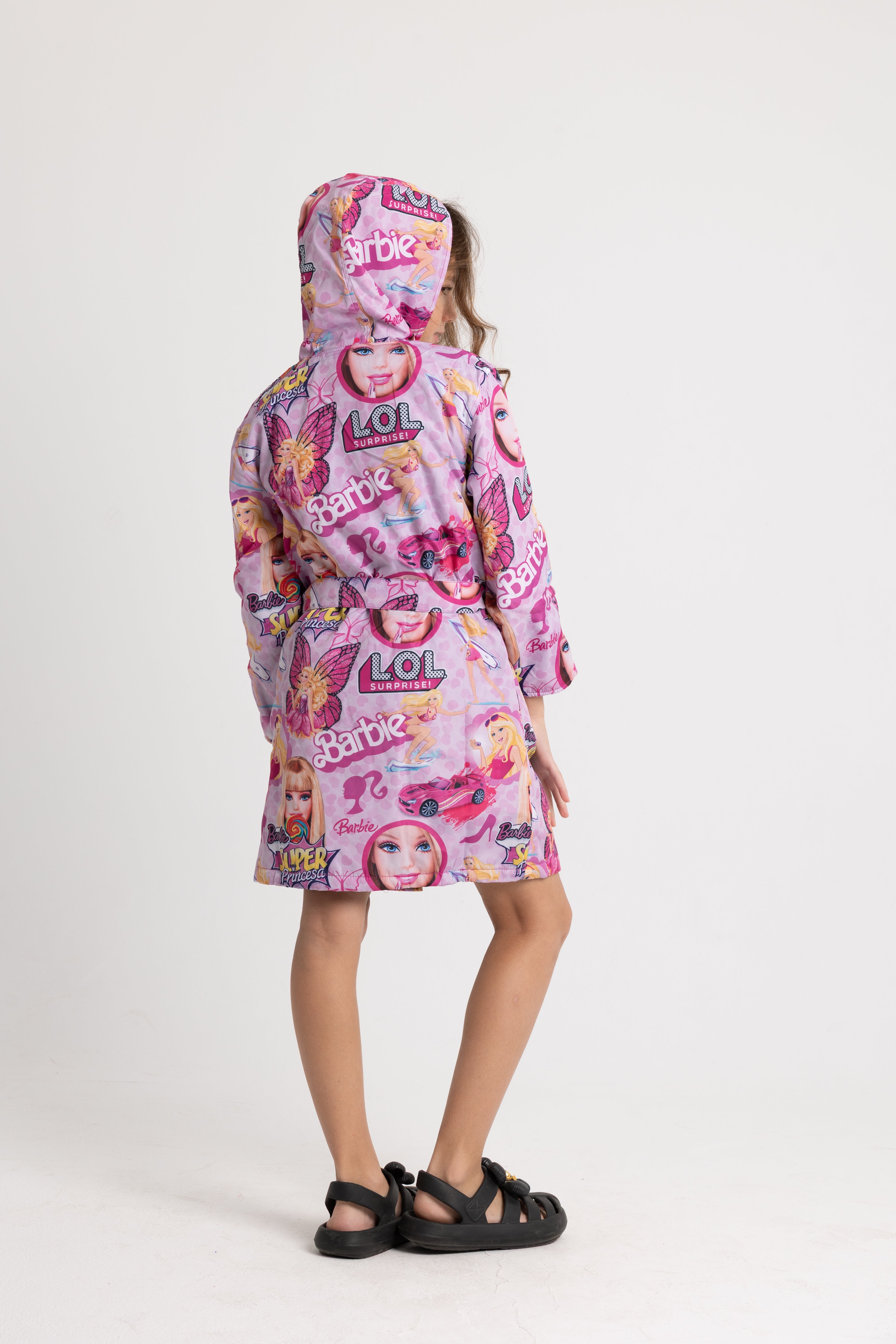 Girls' Waterproof Swim Robe – Pink Barbie