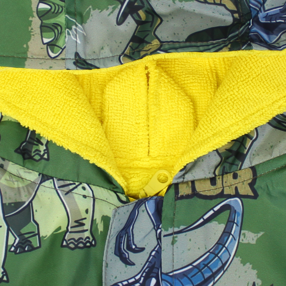 Boys Waterproof Swim Robe – Green wirh Dinosaur Print