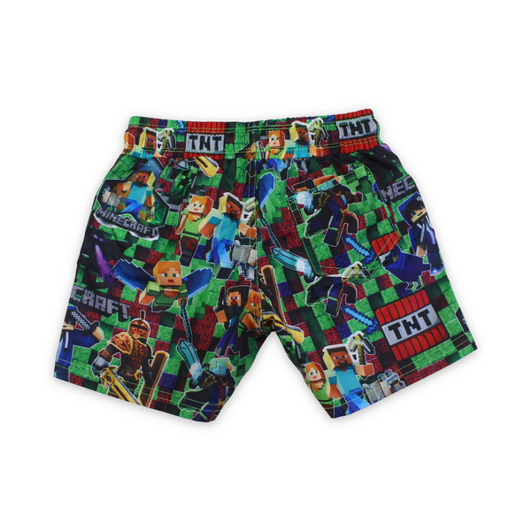 Boys Swim Trunks – Multicolor with Minecrafft Print