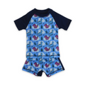 Baby Boys Rash Guard Set – Navy with Dino Print