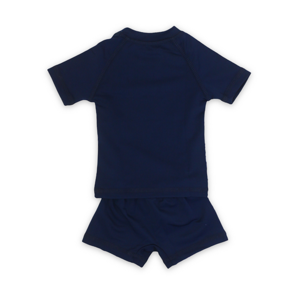 Baby Boys Rash Guard Set – Navy with Dino Print
