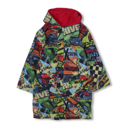 Boys Waterproof Swim Robe – Multicolor with Speed Cars Print