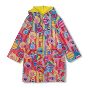 Girls Waterproof Swim Robe – Multicolor with Cats Print