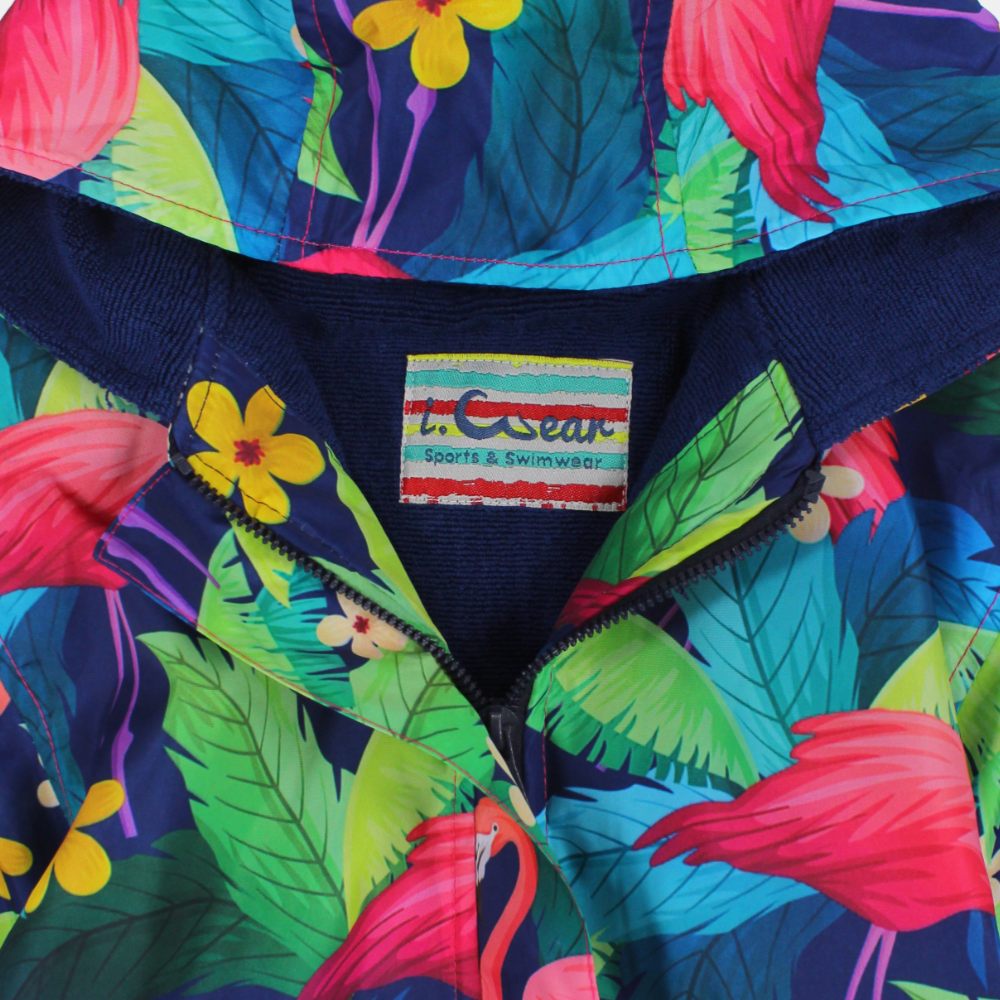 Flamingo Design Girls Multicolored Waterproof Swim Robe