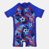Boys Swimsuit Overall – Goal Print