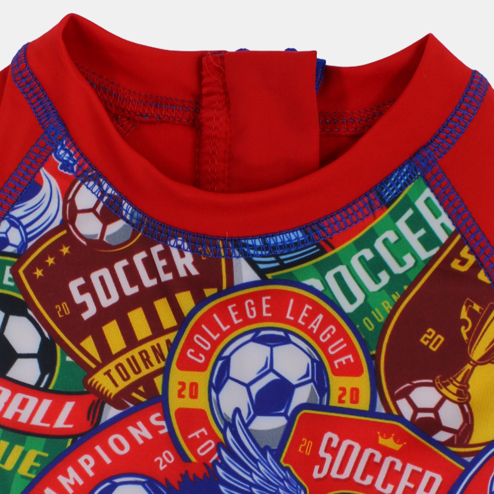 Boys Swimsuit Overall – Soccer Theme