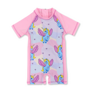 Girls Swimsuit Overall – Pink with Unicorn Print