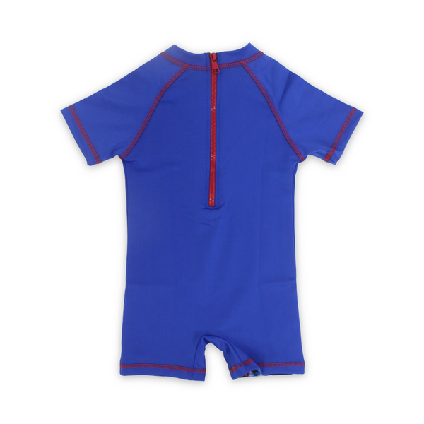 Boys Sunsuit One-Piece – Navy with  Captain America Print