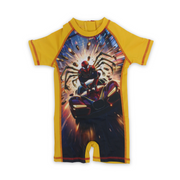 Boys Sunsuit One-Piece – Yellow with Spider-Man Print