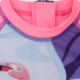Flamingo Short-Sleeved Overall Swim Suit