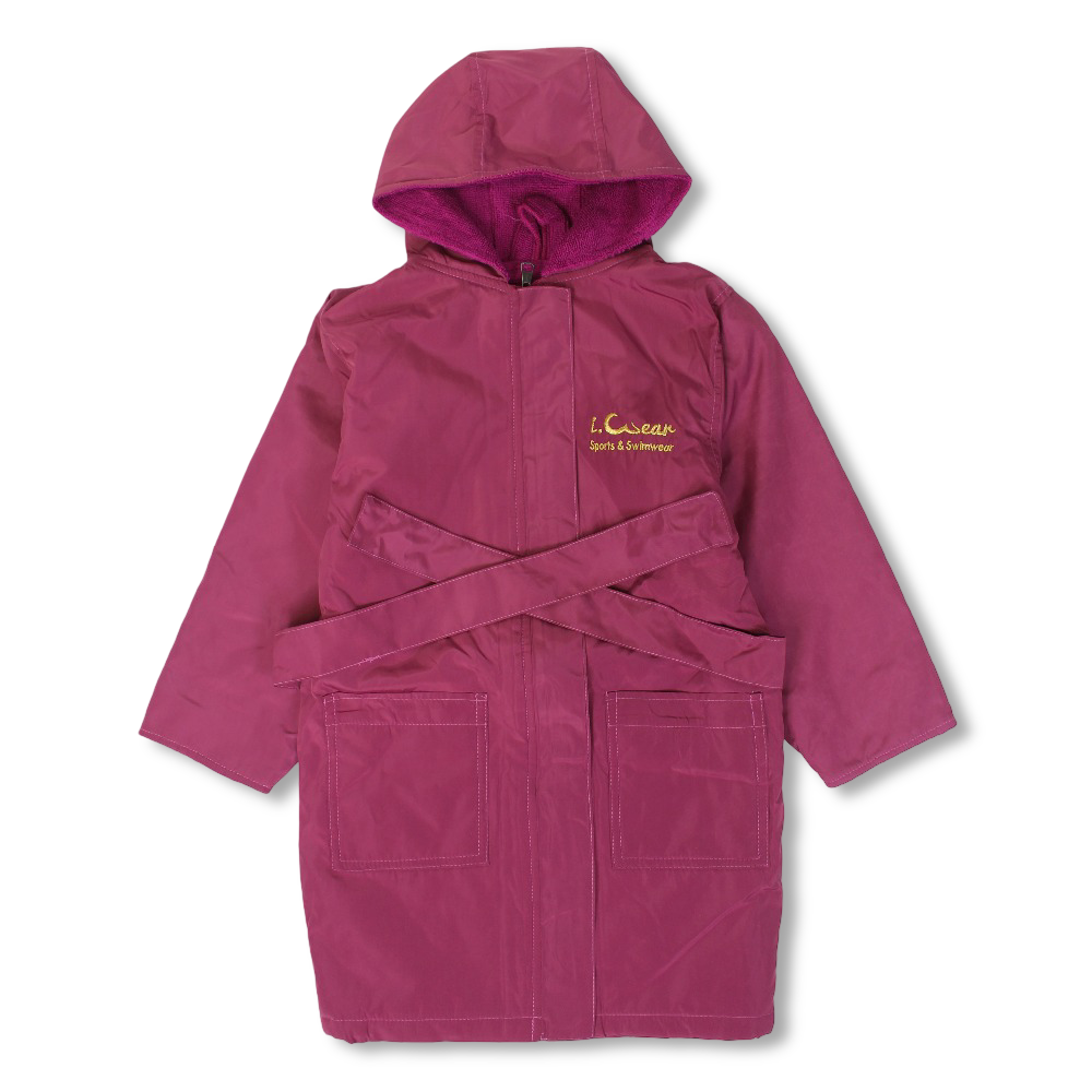 Girls Waterproof Swim Robe – Dusty Pink