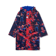 Boys Waterproof Swim Robe – Navy with Spider-Man Print