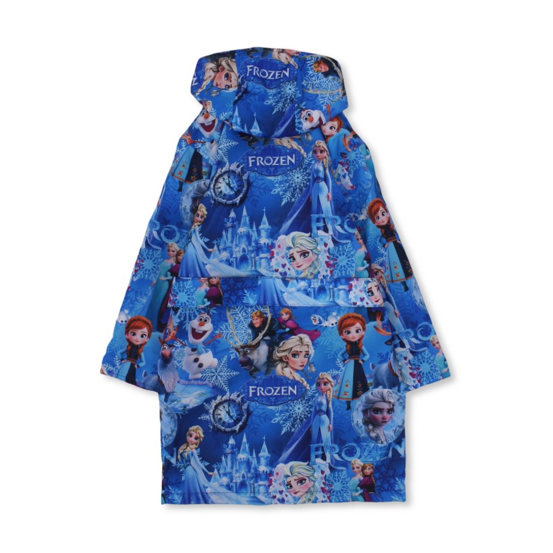 Girls Waterproof Swim Robe – Blue with Frozen Print