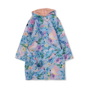 Girls Waterproof Swim Robe – Baby Blue with Birds Print