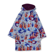 Girls Waterproof Swim Robe – Baby Blue with Mermaid Print