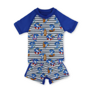 Baby Boys Rash Guard Set – Blue with Shark Print